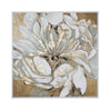 Golden White Peony I Framed Embellished Canvas Wall Art Print - 30x30